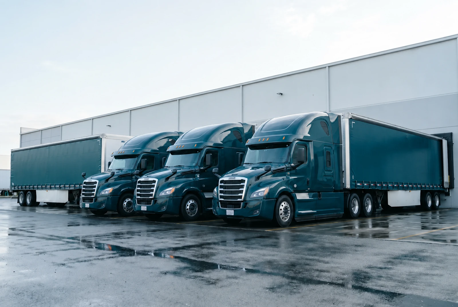 Trucks ready for cross-border departure