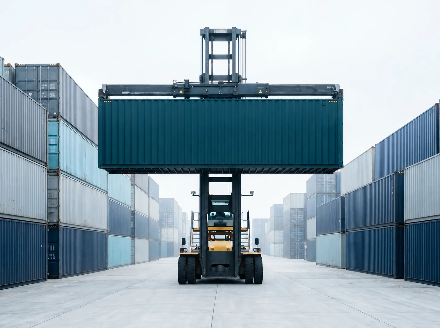 Container handling at a freight terminal